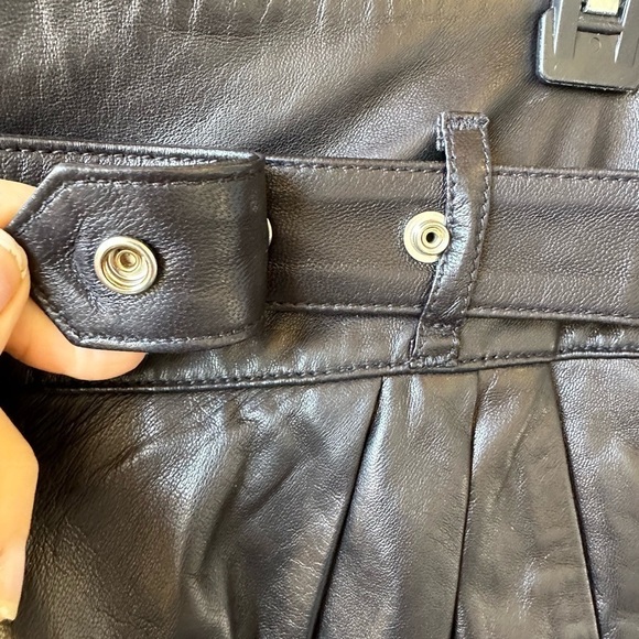 Iro Leather Paper Bag Waist Pants in black size 4 - Picture 9 of 12